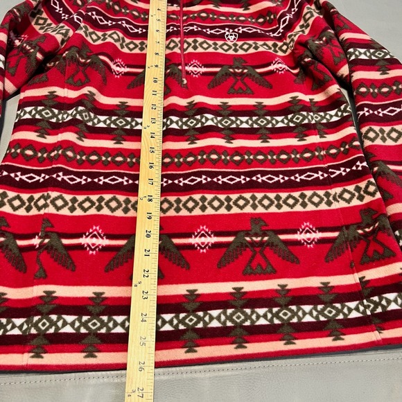 Ariat‎ Tek Fleece Pullover Aztec Phoenix Tribal Red/Pink South Western Pink M - Picture 5 of 9